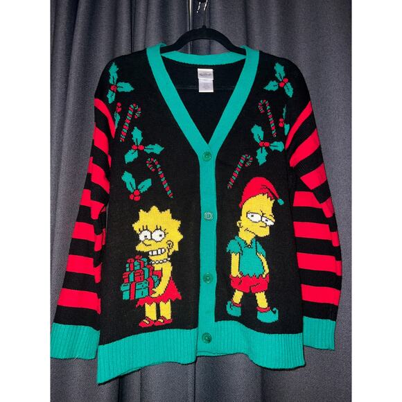 Ugly Christmas Sweater Xmas Cardigan Size Small Simpsons - Picture 1 of 3